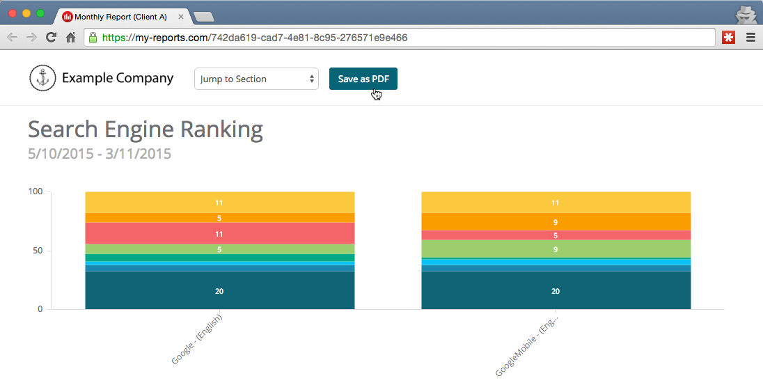 Download PDF From Live Report